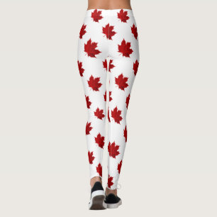 Lekpatroon van Vibrant Red Maple Leggings