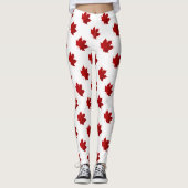 Lekpatroon van Vibrant Red Maple Leggings (Voorkant)