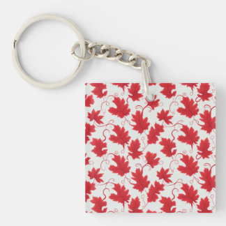 Lekpatroon van Vibrant Red Maple Sleutelhanger