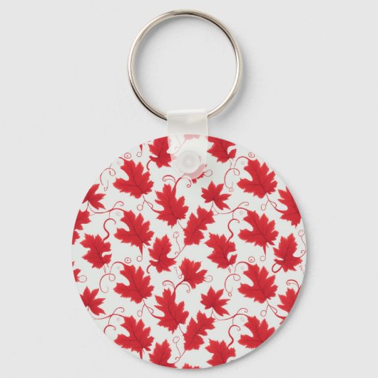 Lekpatroon van Vibrant Red Maple Sleutelhanger (Voorkant)