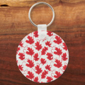 Lekpatroon van Vibrant Red Maple Sleutelhanger (Voorkant)