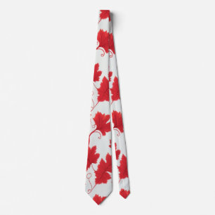 Lekpatroon van Vibrant Red Maple Stropdas