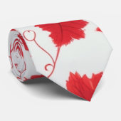 Lekpatroon van Vibrant Red Maple Stropdas (Opgerold)