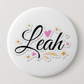 Lekte naam schattig ontwerp ronde button 4,0 cm (Voorkant)