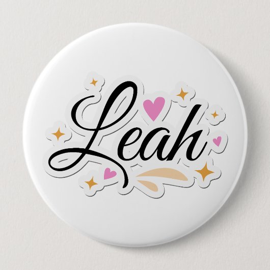 Lekte naam schattig ontwerp ronde button 4,0 cm (Voorkant)