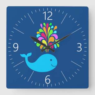 Lektige walvis vierkante klok