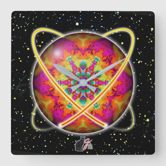 Lektron Orbz Vierkante Klok (Voorkant)