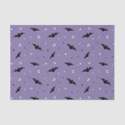 Leky Bat & Skulls Pattern Halloween Tissue Paper Tissuepapier (Voorkant)