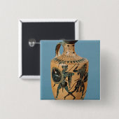 Lekythos met tekenstijl vierkante button 5,1 cm (Voorkant /achterkant)