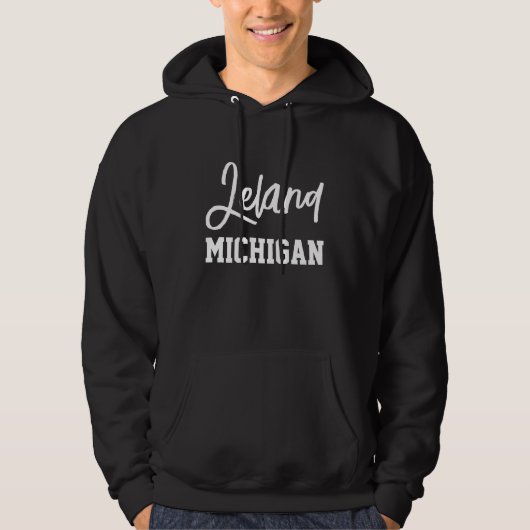 Leland Michigan Printed Hoodie (Voorkant)