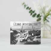 Leland Michigan Retro 1966 Leelanau Havenboten Briefkaart (Staand voorkant)
