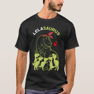 Lelasaurus Lela 5 Kinder Dinosaurus Moederdag T-shirt