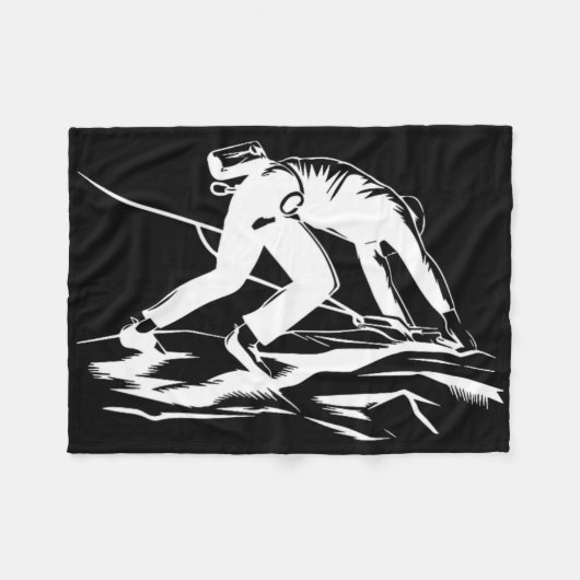 #lele Bergsteiger Mountain Climbing Rock Climber M Fleece Deken (Voorkant (Horizontaal))