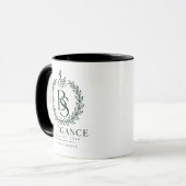 L'Élégance Green Heritage Laurel Monogram Twee-Ton Mok (Voorkant links)