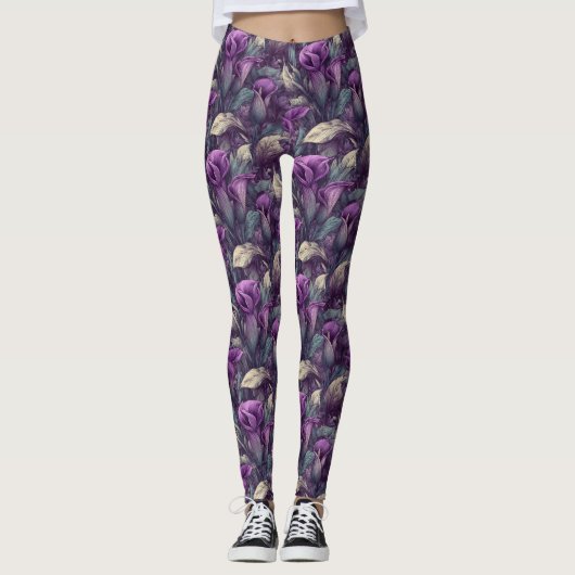 Lelie Active Wear Calla lelies Esthetisch Afstudee Leggings (Voorkant)