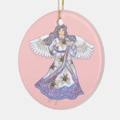 lelie bloem engel keramisch ornament (Links)