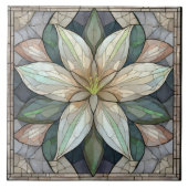 Lelie bloem gekleurd glas mozaïek tegeltje (Voorkant)