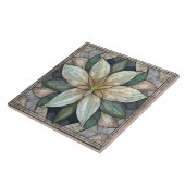 Lelie bloem gekleurd glas mozaïek tegeltje (Zijkant)