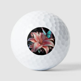 Lelie Bloem & Vlinder Golfballen