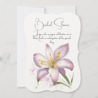 Lelie bloem vrijgezellenfeest. Bloemen uitnodiging