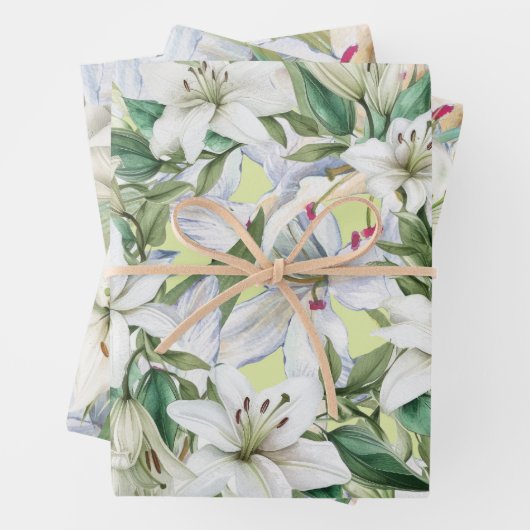 Lelie Bloemen Inpakpapier Vel (In situ)