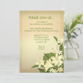 Lelie huwelijksjubileum uitnodiging (Staand voorkant)