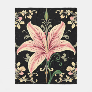 Lelie met Art Deco bloemmotieven Fleece Deken