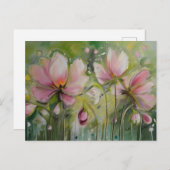 Lelie op gele groene achtergrond feestdagenkaart (Voorkant / Achterkant)