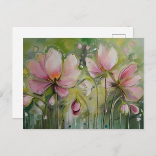 Lelie op gele groene achtergrond feestdagenkaart (Voorkant / Achterkant)