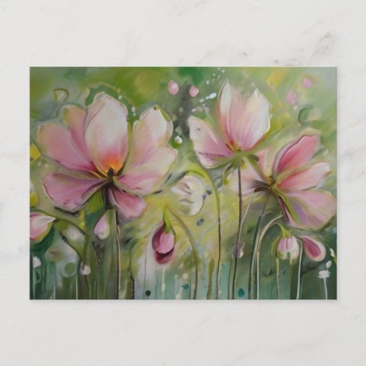 Lelie op gele groene achtergrond feestdagenkaart (Voorkant)