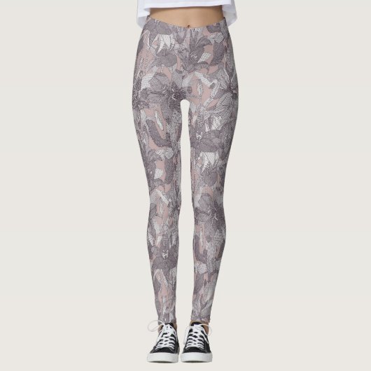 Lelie rozijn roos leggings (Voorkant)