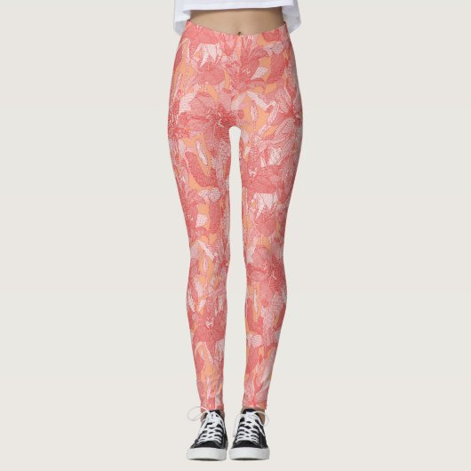 Lelie salsa abrikoos leggings (Voorkant)