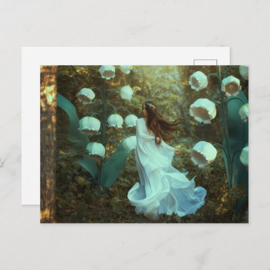 Lelie-van-dalenfee Fantasybos  Briefkaart (Voorkant / Achterkant)