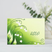Lelie Van De Dal Huwelijksreceptie RSVP Kaart (Staand voorkant)