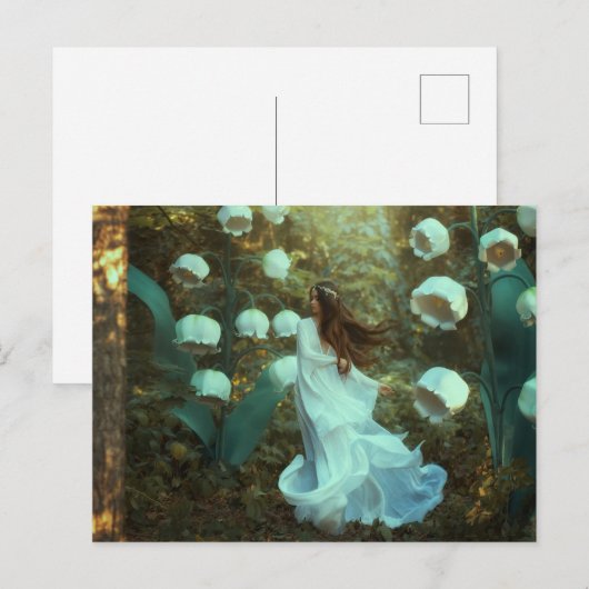 Lelie van de dalenfee fantasiebos  briefkaart (Voorkant / Achterkant)