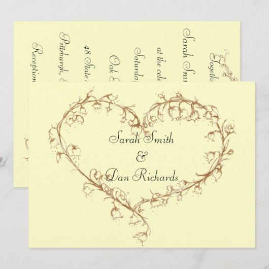 lelie van de huwelijksuitnodiging in valley kaart (Voorkant / Achterkant)