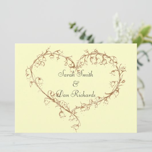 lelie van de huwelijksuitnodiging in valley kaart (Staand voorkant)