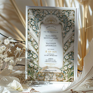 Lelie van de Vallei Art Nouveau bruiloft Kaart