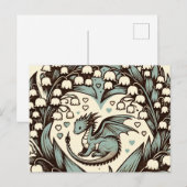 Lelie van de vallei Baby Dragon Schattigee Draken Briefkaart (Voorkant / Achterkant)