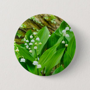 Lelie van de Vallei Badge Ronde Button 5,7 Cm