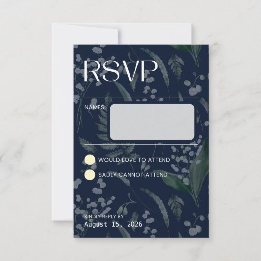 Lelie van de vallei - Blauwe Collatie RSVP Kaartje (Voorkant)