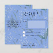 Lelie van de vallei - Blauwe Collatie RSVP Kaartje (Voorkant / Achterkant)