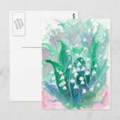Lelie van de Vallei Blauwe Waterverf Bloemenschild Briefkaart (Voorkant / Achterkant)