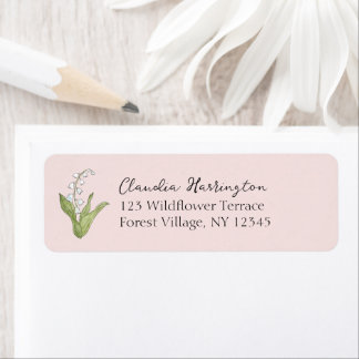 Lelie van de Vallei Blauwe Wildflower Floral Adres Etiket