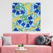 Lelie van de Vallei Bloemen Art Nouveau Canvas Afdruk (Insitu (Woonkamer))