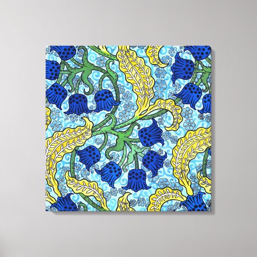 Lelie van de Vallei Bloemen Art Nouveau Canvas Afdruk (Voorkant)