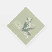 Lelie van de Vallei Bloemen Gelukkige Moederdag Servet (Hoek)