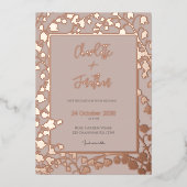 Lelie van de Vallei Bloementuin Trouwgoud F Folie Uitnodiging (Voorkant)