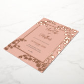 Lelie van de Vallei Bloementuin Trouwgoud Folie Uitnodiging (Gedraaid)