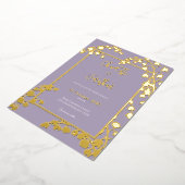 Lelie van de Vallei Bloementuin Trouwgoud Folie Uitnodiging (Gedraaid)